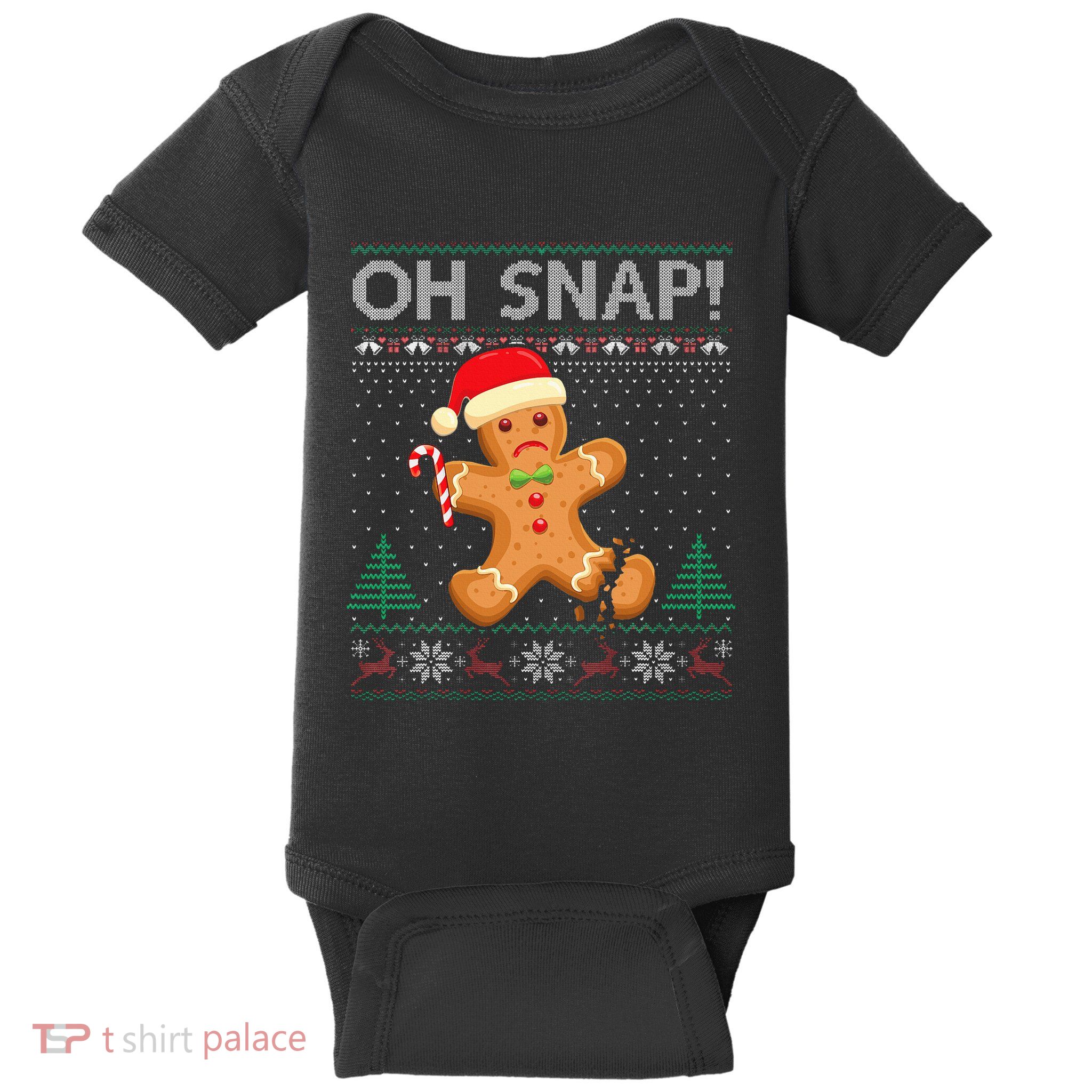 Gingerbread Man Cookie Ugly Sweater Oh Snap Xmas  Baby Bodysuit