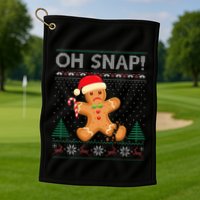 Gingerbread Man Cookie Ugly Sweater Oh Snap Xmas  Golf Towel