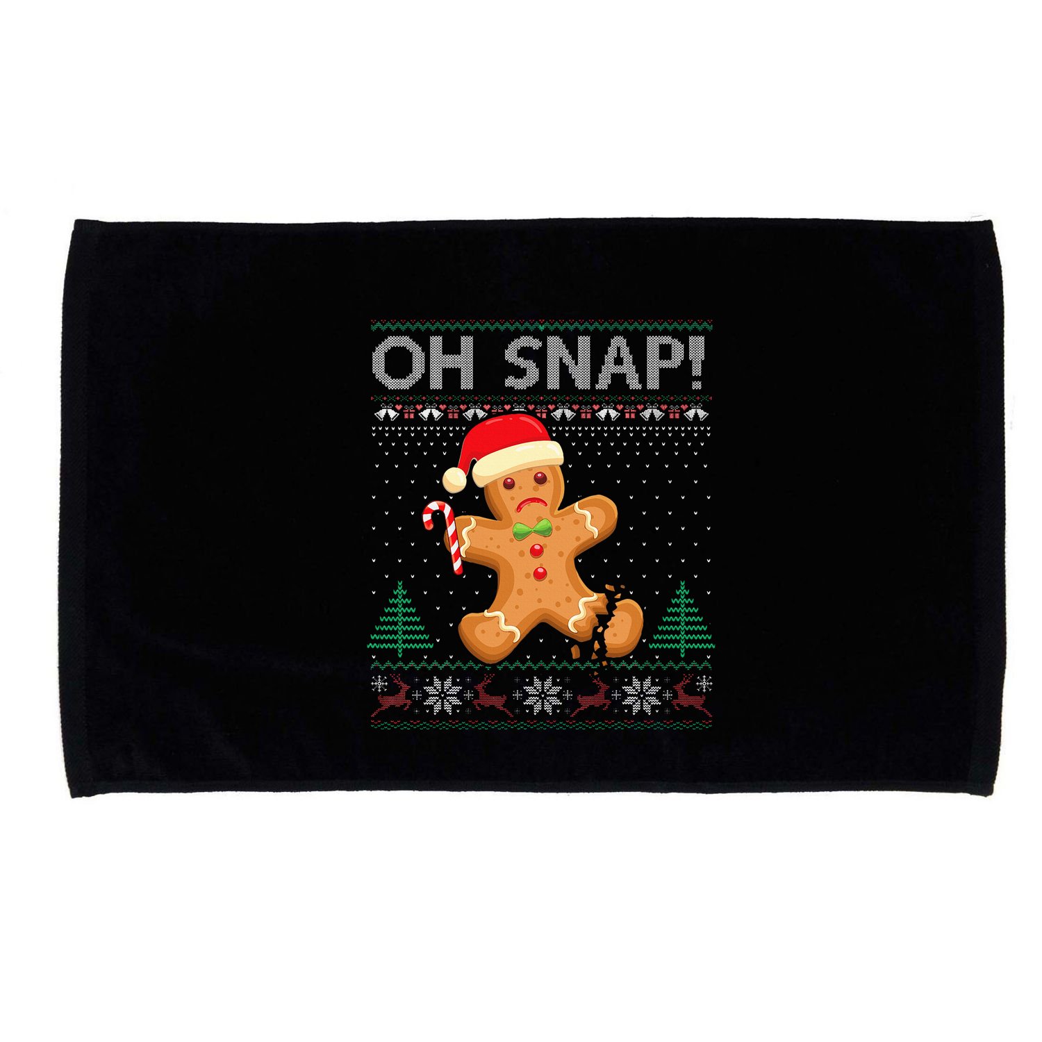 Gingerbread Man Cookie Ugly Sweater Oh Snap Xmas  Microfiber Hand Towel