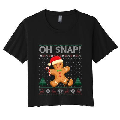Gingerbread Man Cookie Ugly Sweater Oh Snap Xmas  Crop Top