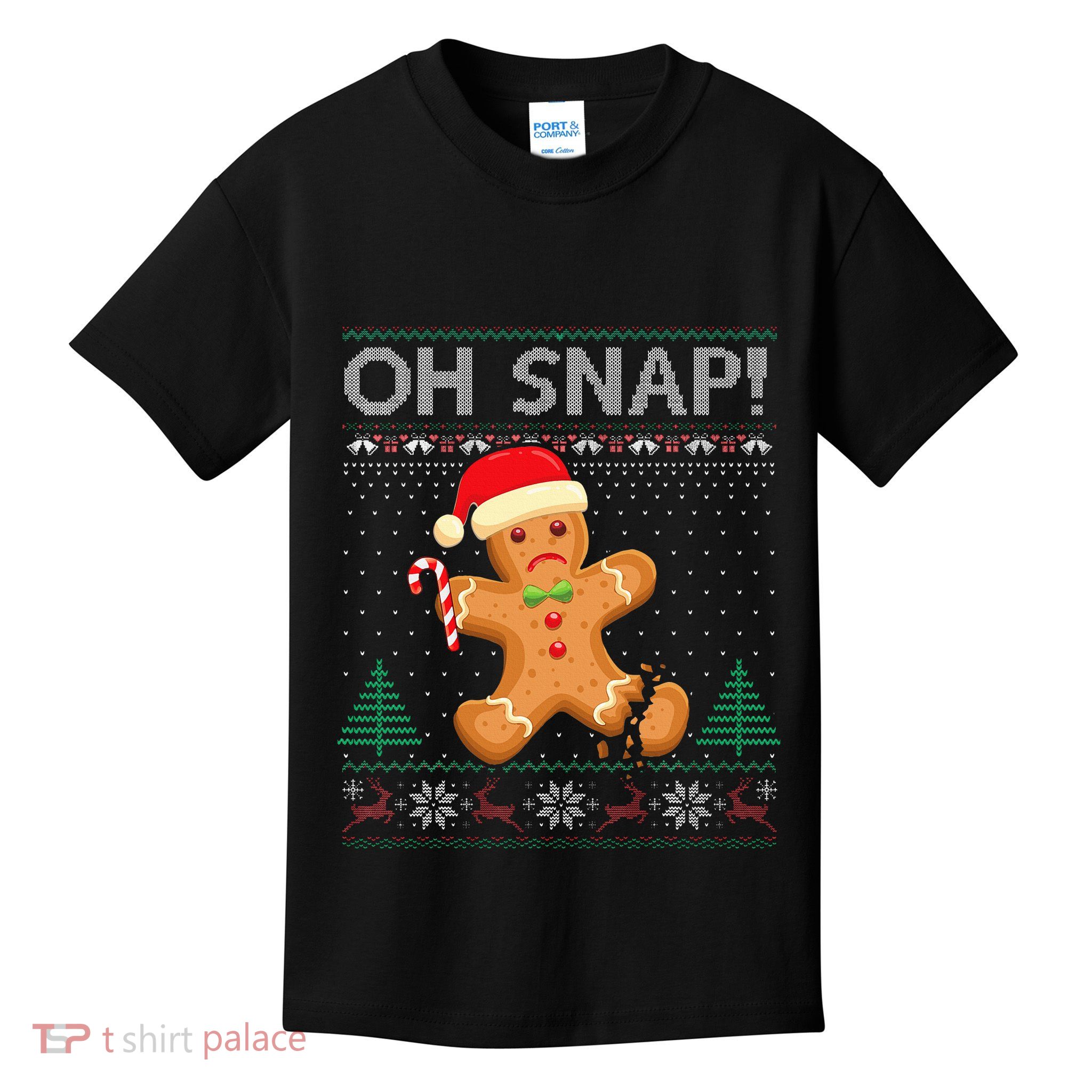 Gingerbread Man Cookie Ugly Sweater Oh Snap Xmas  Kids T-Shirt