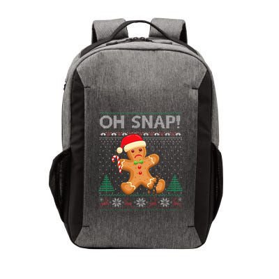Gingerbread Man Cookie Ugly Sweater Oh Snap Xmas  Vector Backpack