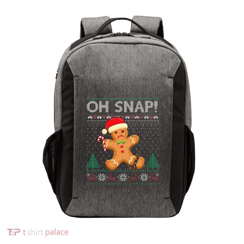 Gingerbread Man Cookie Ugly Sweater Oh Snap Xmas  Vector Backpack