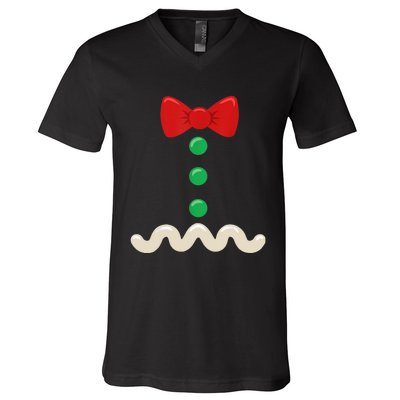 Gingerbread Man Costume Christmas Women Xmas Funny V-Neck T-Shirt