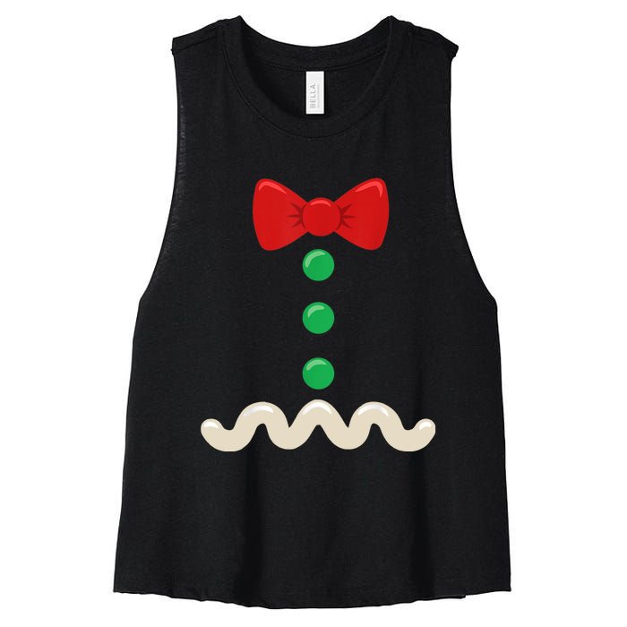 Gingerbread Man Costume Christmas Women Xmas Funny Women's Racerback Cropped Tank