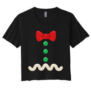 Gingerbread Man Costume Christmas Women Xmas Funny Women's Crop Top Tee