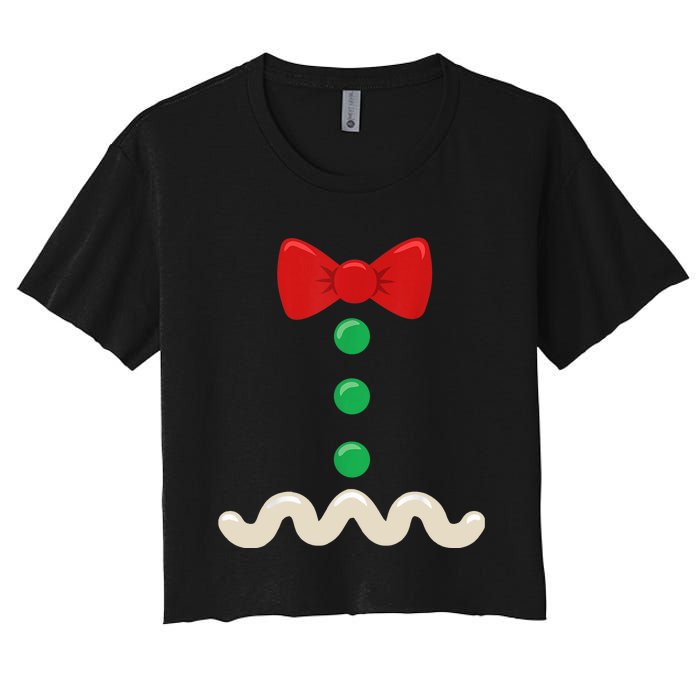 Gingerbread Man Costume Christmas Women Xmas Funny Women's Crop Top Tee