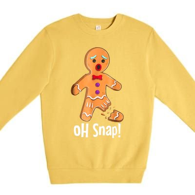 Gingerbread Man Cookie Xmas Oh Snap Funny Cute Christmas Premium Crewneck Sweatshirt