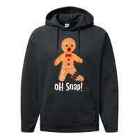 Gingerbread Man Cookie Xmas Oh Snap Funny Cute Christmas Performance Fleece Hoodie