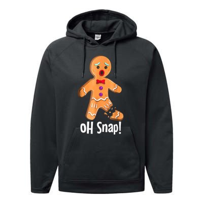 Gingerbread Man Cookie Xmas Oh Snap Funny Cute Christmas Performance Fleece Hoodie