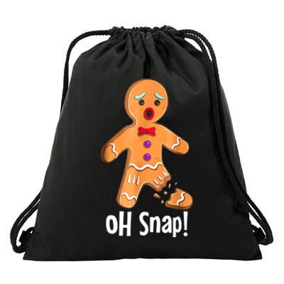 Gingerbread Man Cookie Xmas Oh Snap Funny Cute Christmas Drawstring Bag