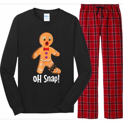 Gingerbread Man Cookie Xmas Oh Snap Funny Cute Christmas Long Sleeve Pajama Set