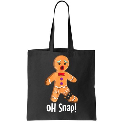 Gingerbread Man Cookie Xmas Oh Snap Funny Cute Christmas Tote Bag