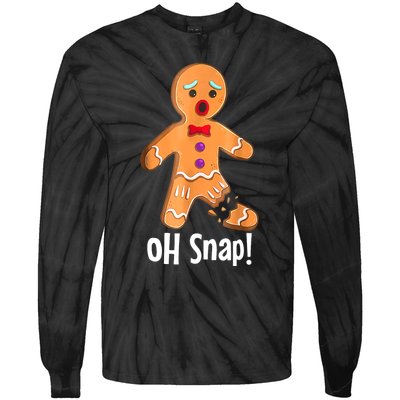 Gingerbread Man Cookie Xmas Oh Snap Funny Cute Christmas Tie-Dye Long Sleeve Shirt