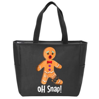 Gingerbread Man Cookie Xmas Oh Snap Funny Cute Christmas Zip Tote Bag