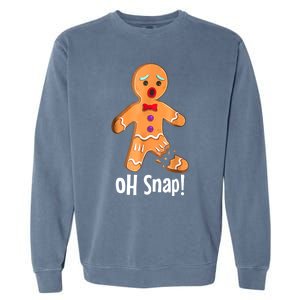 Gingerbread Man Cookie Xmas Oh Snap Funny Cute Christmas Garment-Dyed Sweatshirt