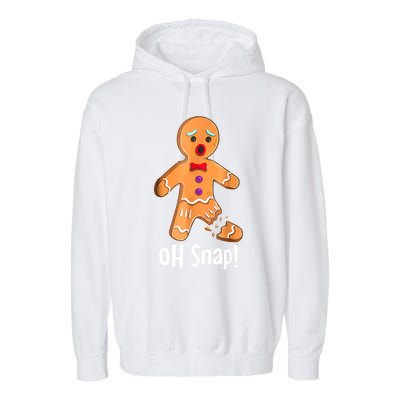 Gingerbread Man Cookie Xmas Oh Snap Funny Cute Christmas Garment-Dyed Fleece Hoodie