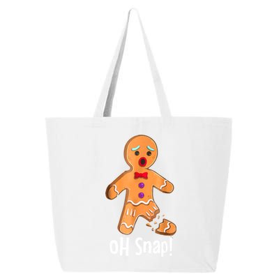 Gingerbread Man Cookie Xmas Oh Snap Funny Cute Christmas 25L Jumbo Tote