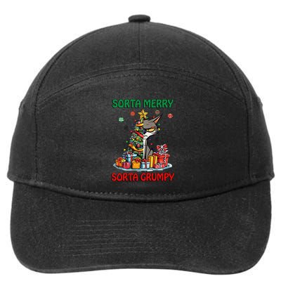 Grumpy Merry Catmas Sorta Merry Sort Grumpy 7-Panel Snapback Hat