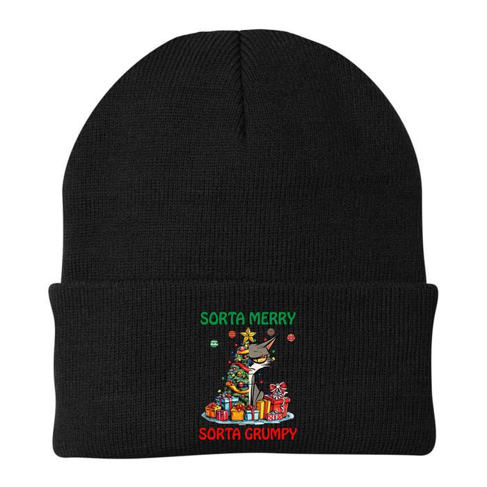 Grumpy Merry Catmas Sorta Merry Sort Grumpy Knit Cap Winter Beanie