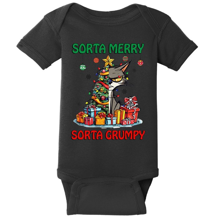 Grumpy Merry Catmas Sorta Merry Sort Grumpy Baby Bodysuit