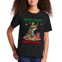 Grumpy Merry Catmas Sorta Merry Sort Grumpy Kids T-Shirt
