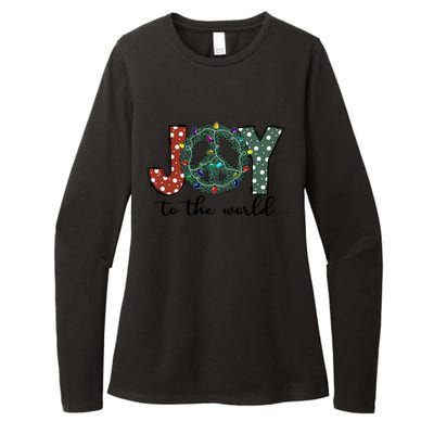 Groovy Merry Christmas Joy To Whole World Funny Xmas Lights Gift Womens CVC Long Sleeve Shirt