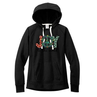 Groovy Merry Christmas Joy To Whole World Funny Xmas Lights Gift Women's Fleece Hoodie