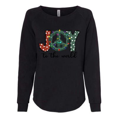 Groovy Merry Christmas Joy To Whole World Funny Xmas Lights Gift Womens California Wash Sweatshirt