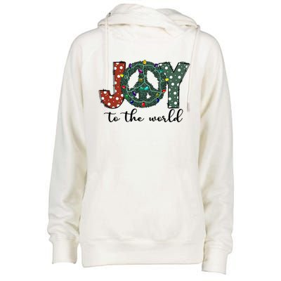 Groovy Merry Christmas Joy To Whole World Funny Xmas Lights Gift Womens Funnel Neck Pullover Hood