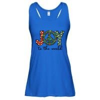 Groovy Merry Christmas Joy To Whole World Funny Xmas Lights Gift Ladies Essential Flowy Tank