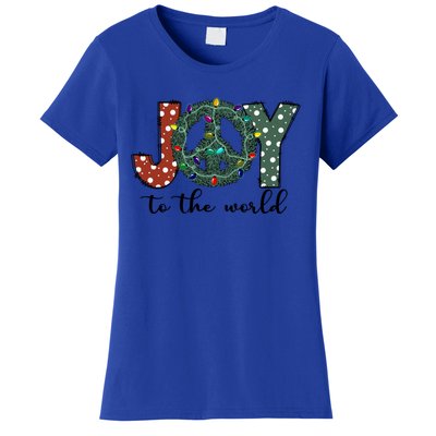 Groovy Merry Christmas Joy To Whole World Funny Xmas Lights Gift Women's T-Shirt