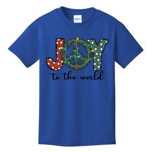 Groovy Merry Christmas Joy To Whole World Funny Xmas Lights Gift Kids T-Shirt