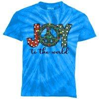 Groovy Merry Christmas Joy To Whole World Funny Xmas Lights Gift Kids Tie-Dye T-Shirt