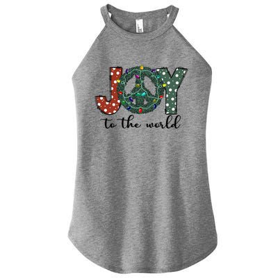 Groovy Merry Christmas Joy To Whole World Funny Xmas Lights Gift Women’s Perfect Tri Rocker Tank