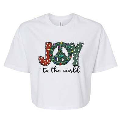 Groovy Merry Christmas Joy To Whole World Funny Xmas Lights Gift Bella+Canvas Jersey Crop Tee