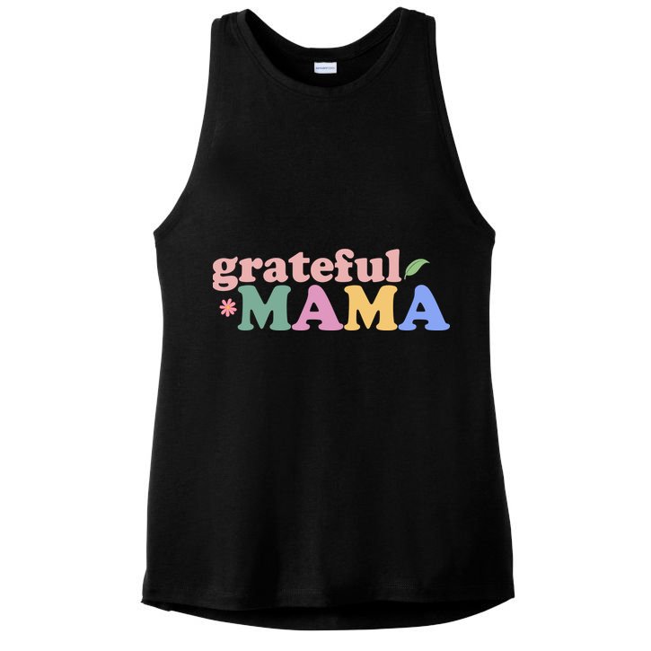 Grateful Mama Cute Mother's Day Gift Ladies PosiCharge Tri-Blend Wicking Tank