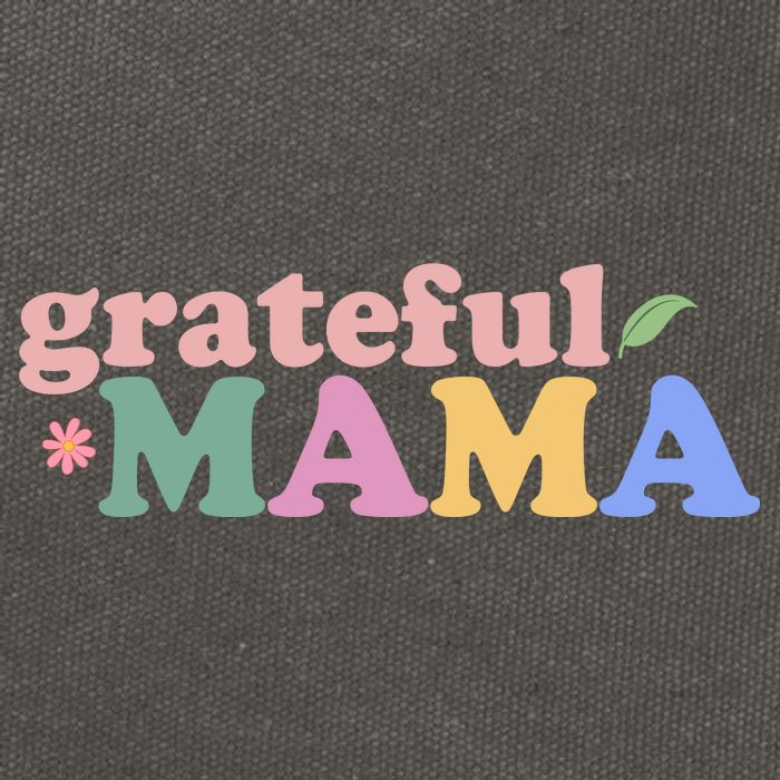 Grateful Mama Cute Mother's Day Gift Cotton Canvas Backpack