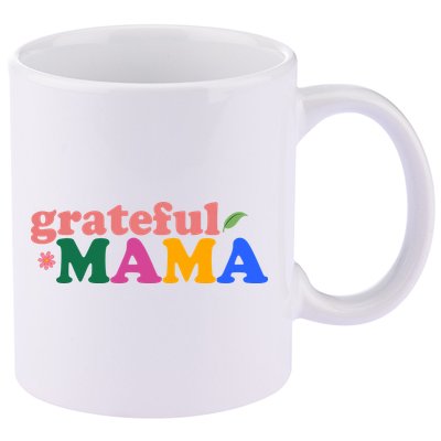 Grateful Mama Cute Mother's Day Gift 11oz C Handle Ceramic Mug