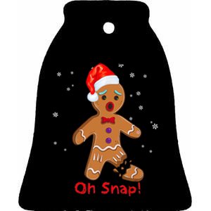 Gingerbread Man Cookie X Mas Oh Snap Funny Cute Christmas Ceramic Bell Ornament