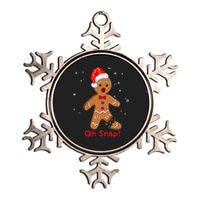 Gingerbread Man Cookie X Mas Oh Snap Funny Cute Christmas Metallic Star Ornament