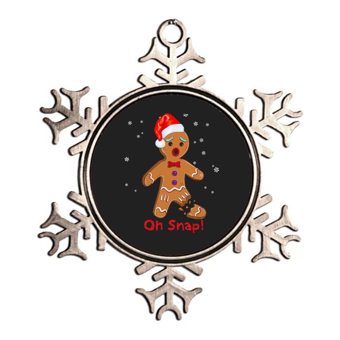 Gingerbread Man Cookie X Mas Oh Snap Funny Cute Christmas Metallic Star Ornament