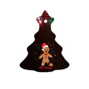 Gingerbread Man Cookie X Mas Oh Snap Funny Cute Christmas Ceramic Tree Ornament