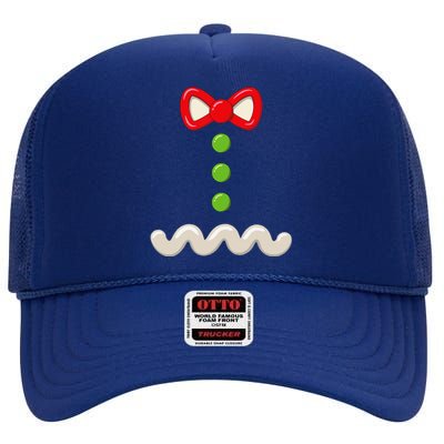 Gingerbread Man Christmas Costume Funny Gingerbread Man High Crown Mesh Back Trucker Hat