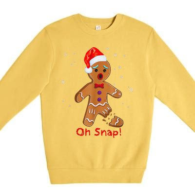 Gingerbread Man Cookie X Mas Oh Snap Funny Cute Christmas Premium Crewneck Sweatshirt