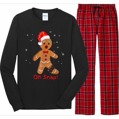 Gingerbread Man Cookie X Mas Oh Snap Funny Cute Christmas Long Sleeve Pajama Set