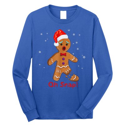 Gingerbread Man Cookie X Mas Oh Snap Funny Cute Christmas Long Sleeve Shirt