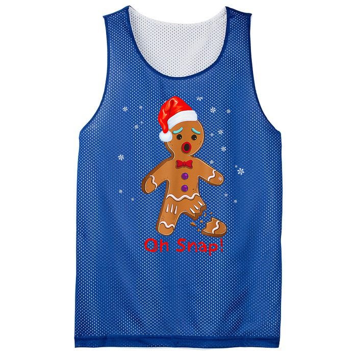 Gingerbread Man Cookie X Mas Oh Snap Funny Cute Christmas Mesh Reversible Basketball Jersey Tank