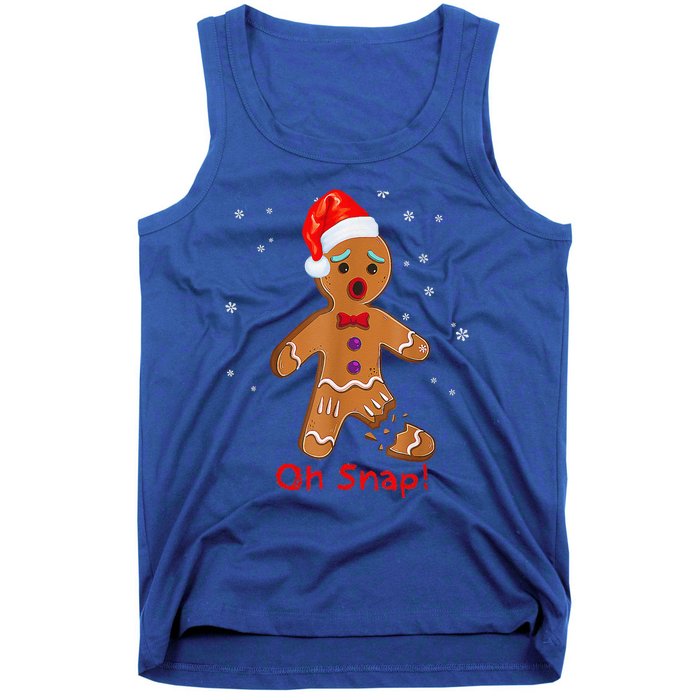 Gingerbread Man Cookie X Mas Oh Snap Funny Cute Christmas Tank Top