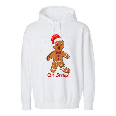 Gingerbread Man Cookie X Mas Oh Snap Funny Cute Christmas Garment-Dyed Fleece Hoodie